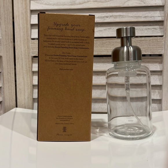 Grove Glass Foaming Hand Soap Bottle 12 oz - Picture 4 of 7